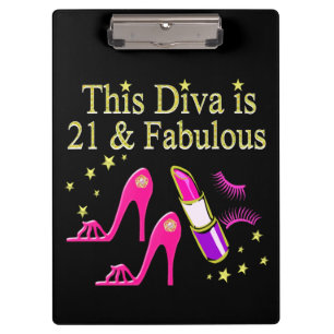 21 & FABULOUS PINK SHOE AND LIPSTICK DIVA DESIGN CLIPBOARD