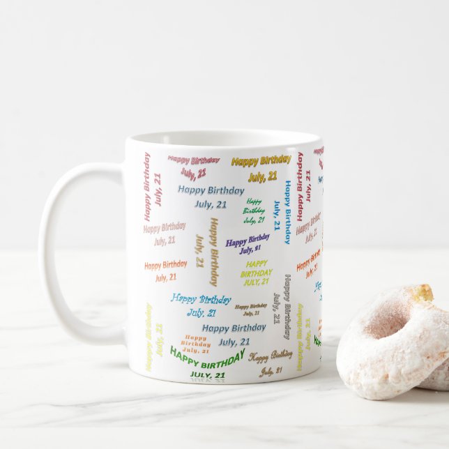 21 juillet, Anniversaire Mug (Avec donut)