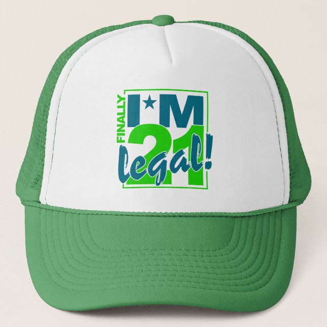 21 & LEGAL hat - choose colour (Front)