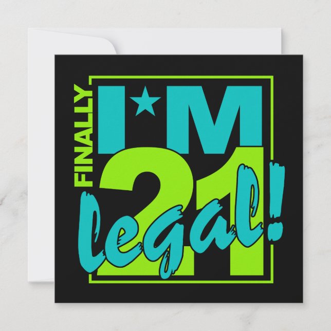 21 & LEGAL invitation, customize Invitation (Front)
