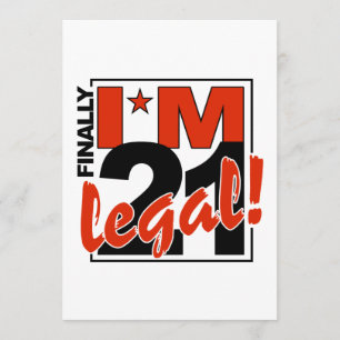21 & LEGAL invitation, customize Invitation