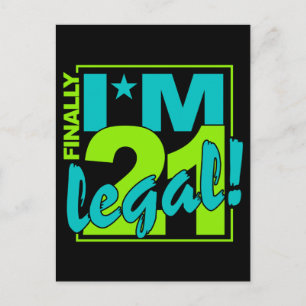 21 & LEGAL postcard, customize Postcard
