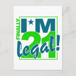 21 & LEGAL postcard, customize Postcard