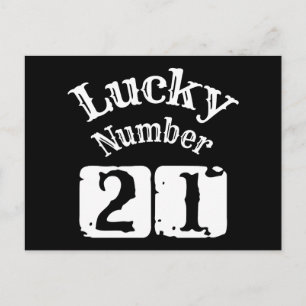 21 - Lucky Number 21 Luck Postcard