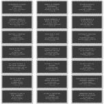 21 Modern Black White Guest Address Labels<br><div class="desc">A minimalist modern design with a black background and white type with simple modern fonts. There are 21 labels in total and the size is roughly 4" x 1.75". Perfect for birthday guests,  wedding guest address labels,  engagements,  and other special occasions.</div>