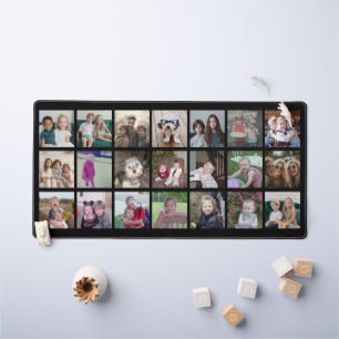 21 Photo Collage - 3 rows 7 columns - black Desk Mat