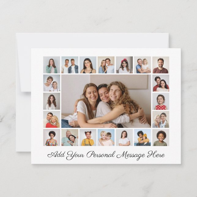 21 Photo Collage Add Your Own Greeting Card (Front)