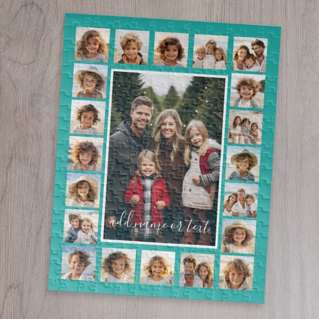 21 Photo Collage and Text - CAN Edit COLOR Jigsaw Puzzle (Personalize your puzzle with a bunch of photos)