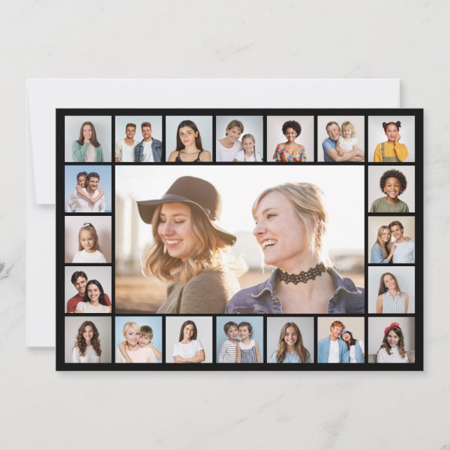 21 Photo Collage de couleurs modifiable Carte de v (Devant)