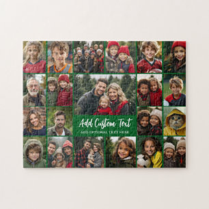 21 Photo Collage Grid with 2 text boxes -  Jigsaw Puzzle