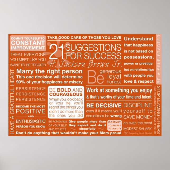 21 Suggestions for Success - Clay Poster (Front)