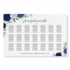 21 Table Elegant Blue Roses Wedding Seating Chart