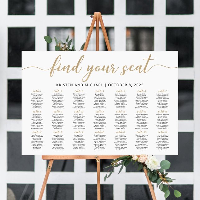 21 Tables Find Your Seat Seating Chart Plan (Creator Uploaded)