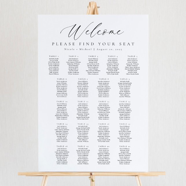 21 Tables Welcome Seating Chart (Creator Uploaded)