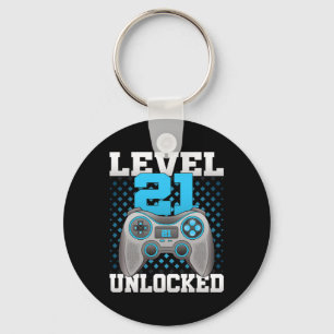 21 Unlocked Video Gaming 21st Birthday Game Gamer  Keychain