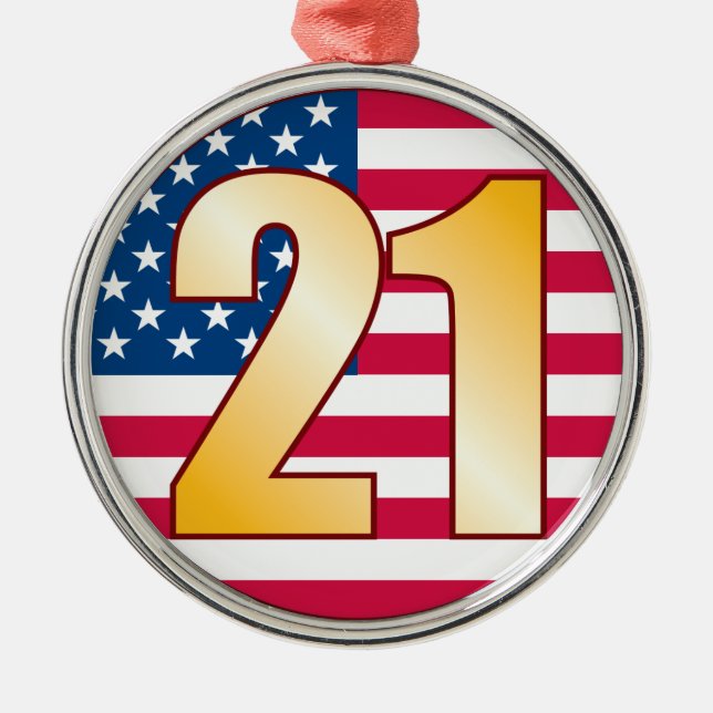 21 USA Gold.pdf Metal Ornament (Front)