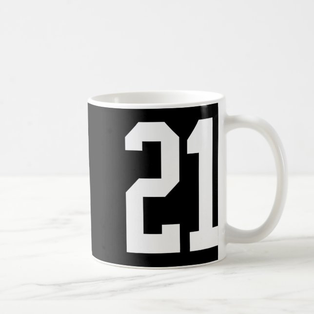 #21 White Number 21 Sports Fan Style Halloween Cos Coffee Mug (Right)