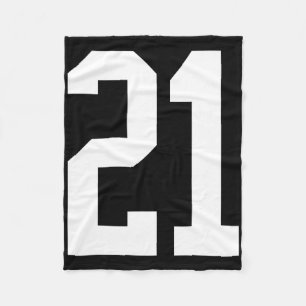 #21 White Number 21 Sports Fan Style Halloween Cos Fleece Blanket