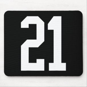 #21 White Number 21 Sports Fan Style Halloween Cos Mouse Pad