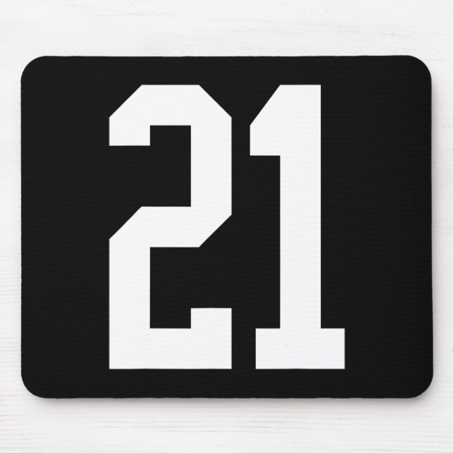 #21 White Number 21 Sports Fan Style Halloween Cos Mouse Pad (Front)