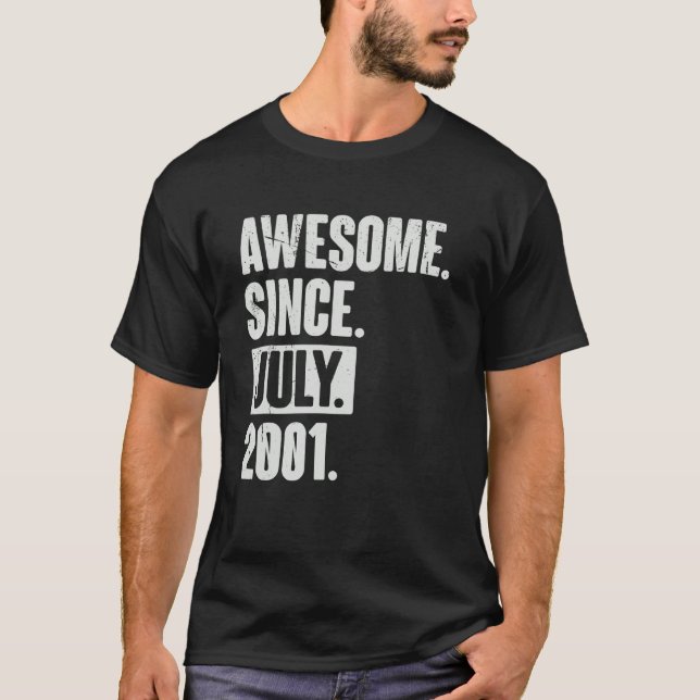 21 Year Old 21st Birthday   Awesome Since July 200 T-Shirt (Front)