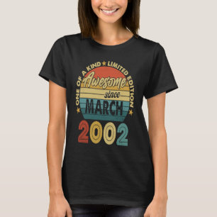 21 Year Old Awesome Since March 2002 21st Birthda T-Shirt