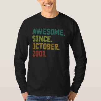 21 Year Old Awesome Since October 2001 21st Birthd T-Shirt
