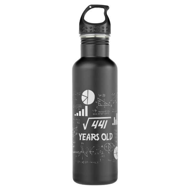 21 Year Old Bday Geeky Math 21st birthday Gift  710 Ml Water Bottle (Front)