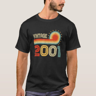 21 Year Old Born In 2001 Vintage 21st Birthday Re T-Shirt