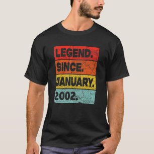 21 Year Old Legend Since January 2002 21st Birthda T-Shirt