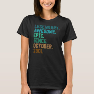 21 Year Old  Legend Since October 2001 21st Birthd T-Shirt