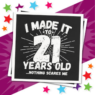 21 Year Old Sarcastic Meme Funny 21st Birthday Napkin