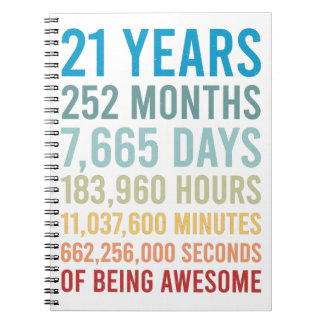 21 Years 252 Months 7665 Days Being Awesome Birth Notebook
