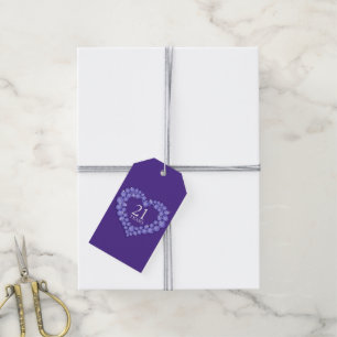 21 years iolite heart effect purple gift tags