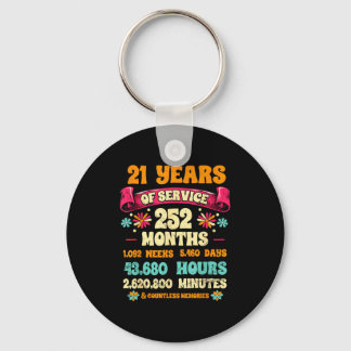 21 Years Of Service 21st Year Work Anniversary For Keychain