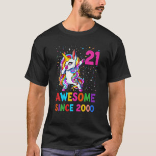 21 Years Old 21st Birthday Unicorn Dabbing for Boy T-Shirt