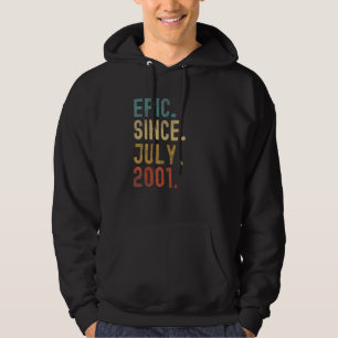 21 Years Old  Epic Since July 2001 21st Birthday Hoodie