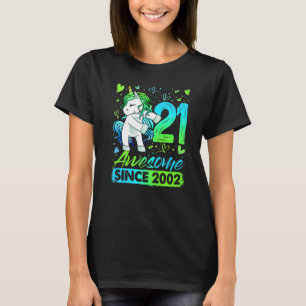 21 Years Old Flossing Unicorn Gifts 21st Birthday T-Shirt