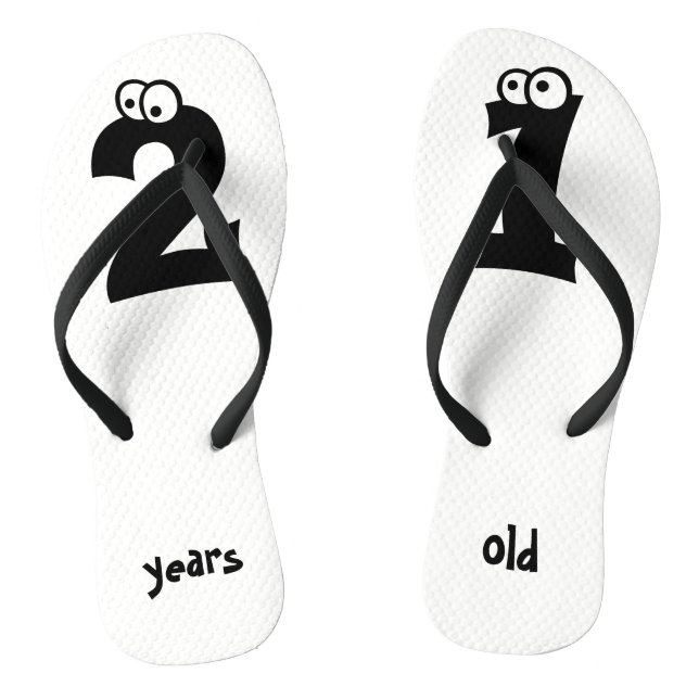 21 years old Fun Black and White Numbers Birthday Flip Flops (Footbed)