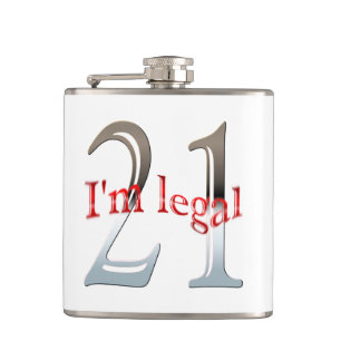 21 Years Old   Funny 21st Birthday I'm Legal Hip Flask