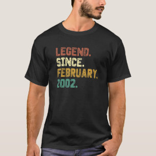 21 Years Old Legend Since February 2002 21st Birth T-Shirt