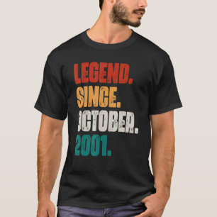 21 Years Old Legend Since October 2001 21st Birth T-Shirt