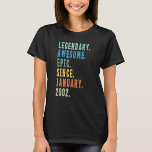 21 Years Old Vintage January 2002 21st Birthday T-Shirt