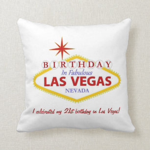 21e anniversaire à Las Vegas Coussin PERSONNALISÉ