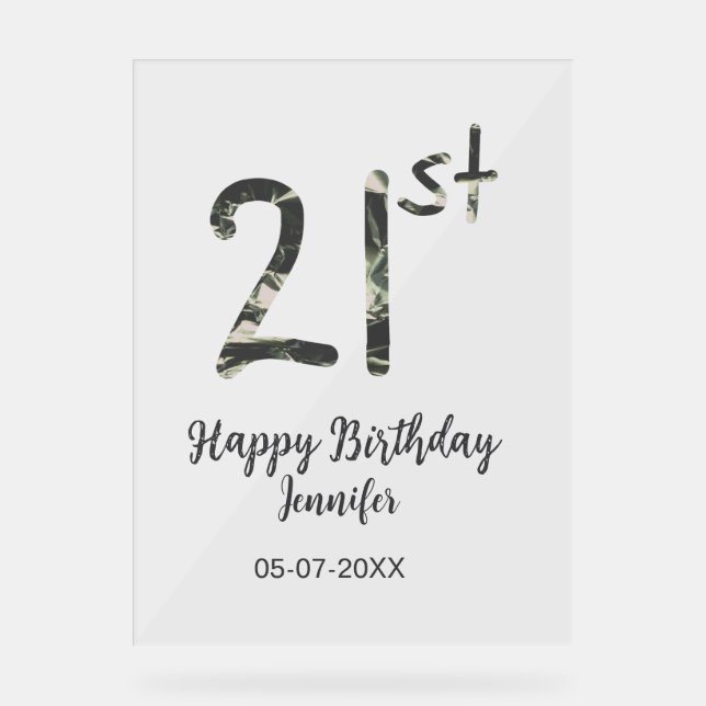 21e anniversaire ajouter nom date année noire modè (Recto)