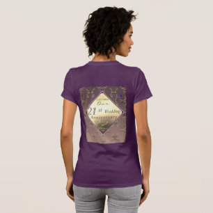 21e anniversaire de Mariage T-shirt en laiton et o