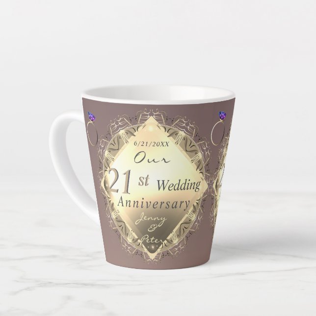 21e anniversaire du Mariage Iolite & Brass Mug (Angle gauche)