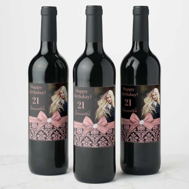 21e anniversaire étiquette bouteille de vin de fêt (Bouteilles)