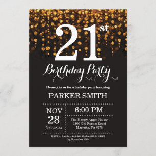 21e anniversaire Invitation Parties scintillant d'
