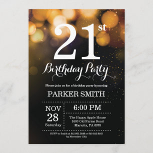 21e anniversaire Invitation Parties scintillant d'